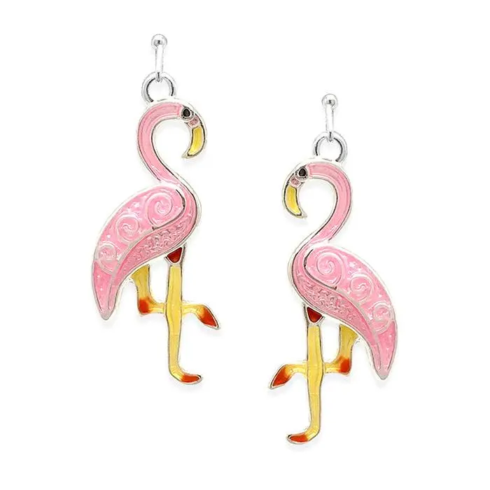 EPOXY FLAMINGO EARRING