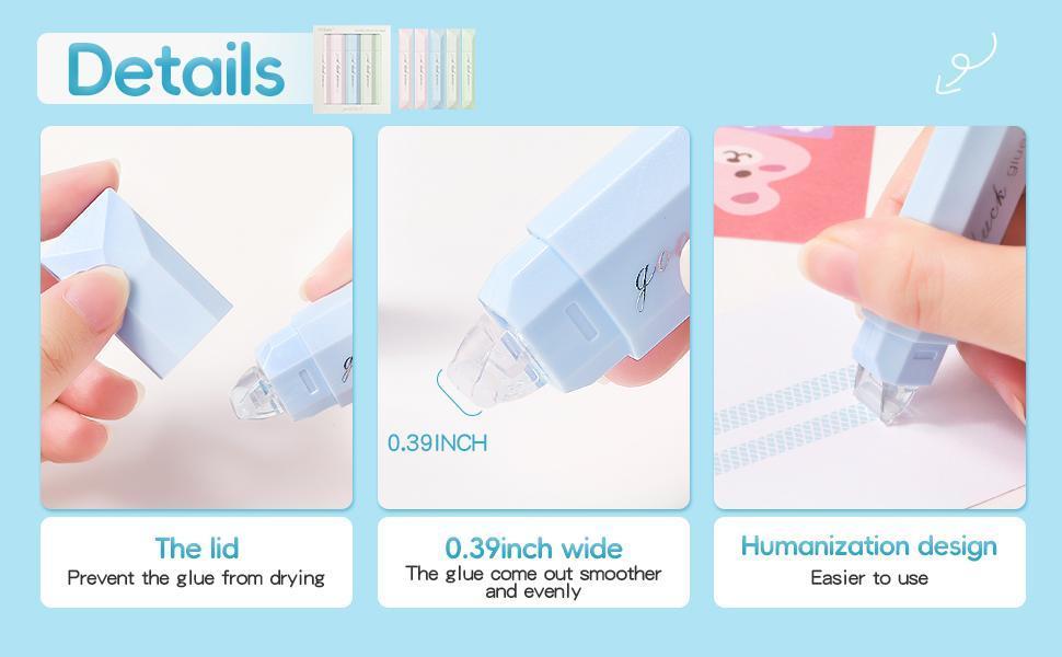 Tape Roller Adhesive, Easy Glide Glue Runner, Strong Hold, Ideal for Photos & DIY Crafts