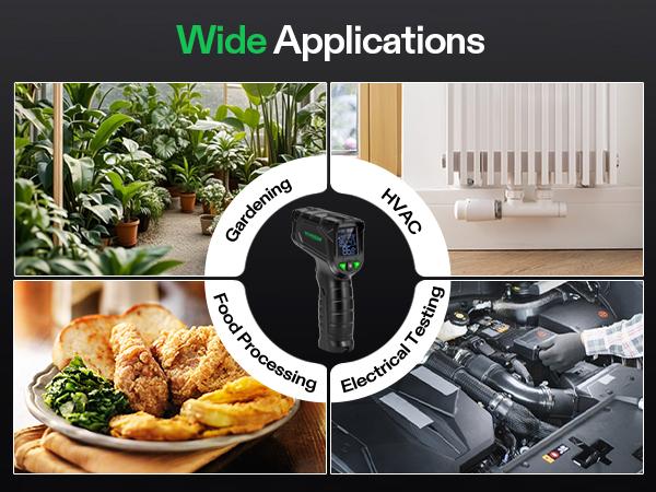 VIVOSUN VPD Thermometer, Handheld Environmental Monitor, Precision Infrared Laser Thermometer Gun with Adjustable Emissivity, Leaf VPD and Temperature Monitoring for Plants, Grow Tents