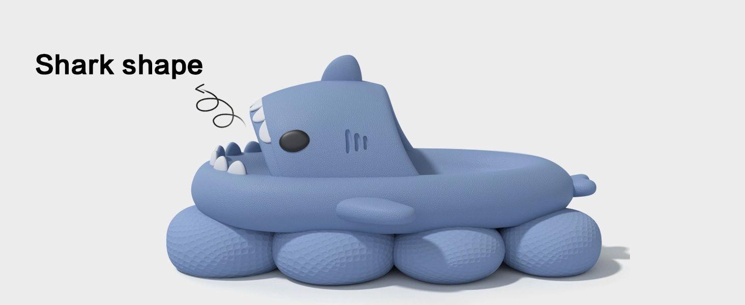 Shark Slides for Women and Men Novelty Pillow Slippers Open Toe Shark Sandals Cushioned Cloud Slides