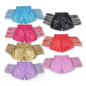 Cocokids Kids Girl Summer Leather Shorts | Fringe Boho Bottom | Trendy Holiday Clothes & Cute Vacation Wear for Girls