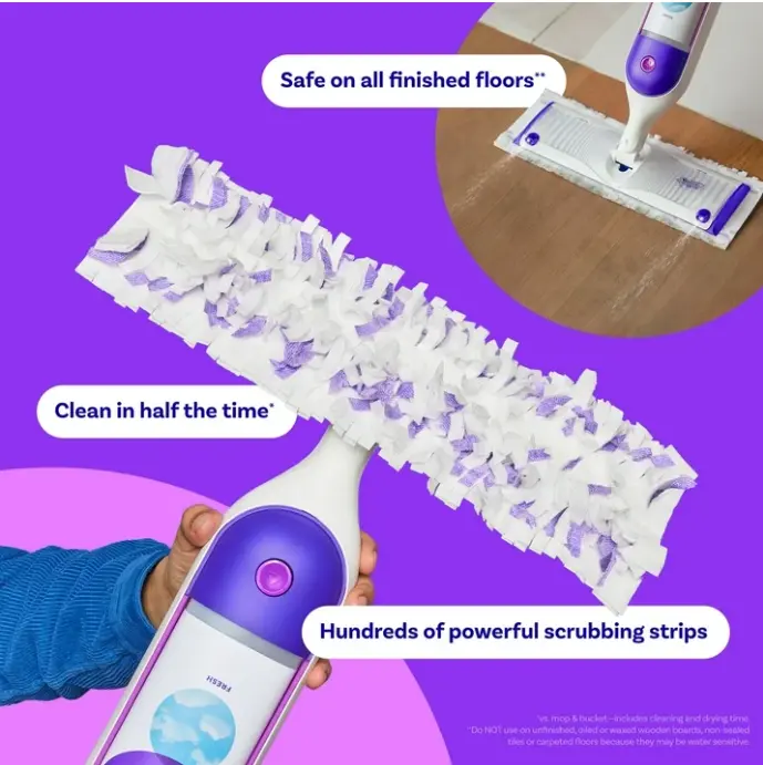 Power Mop Cleaning Pads Refill, Floor Cleaner for Mopping Tile, Vinyl, Laminate, Wood, 5ct