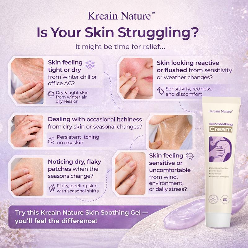 Kreain Nature Skin Soothing Gel Containing Indian Safflower Root Extract and Tea Tree (Mentha) Leaf Extract.