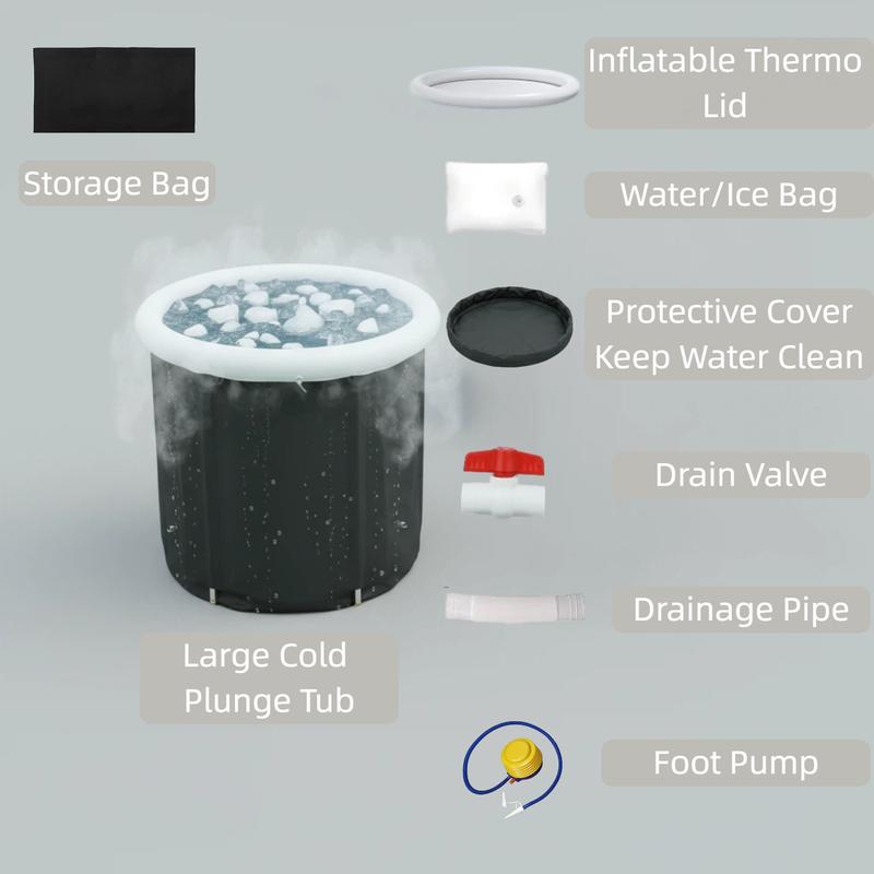 Inflatable Cold Plunge Tub 105 Gallon for Post-Workout Recovery & Relaxation Comfortable Durable Leakproof Skin-friendly