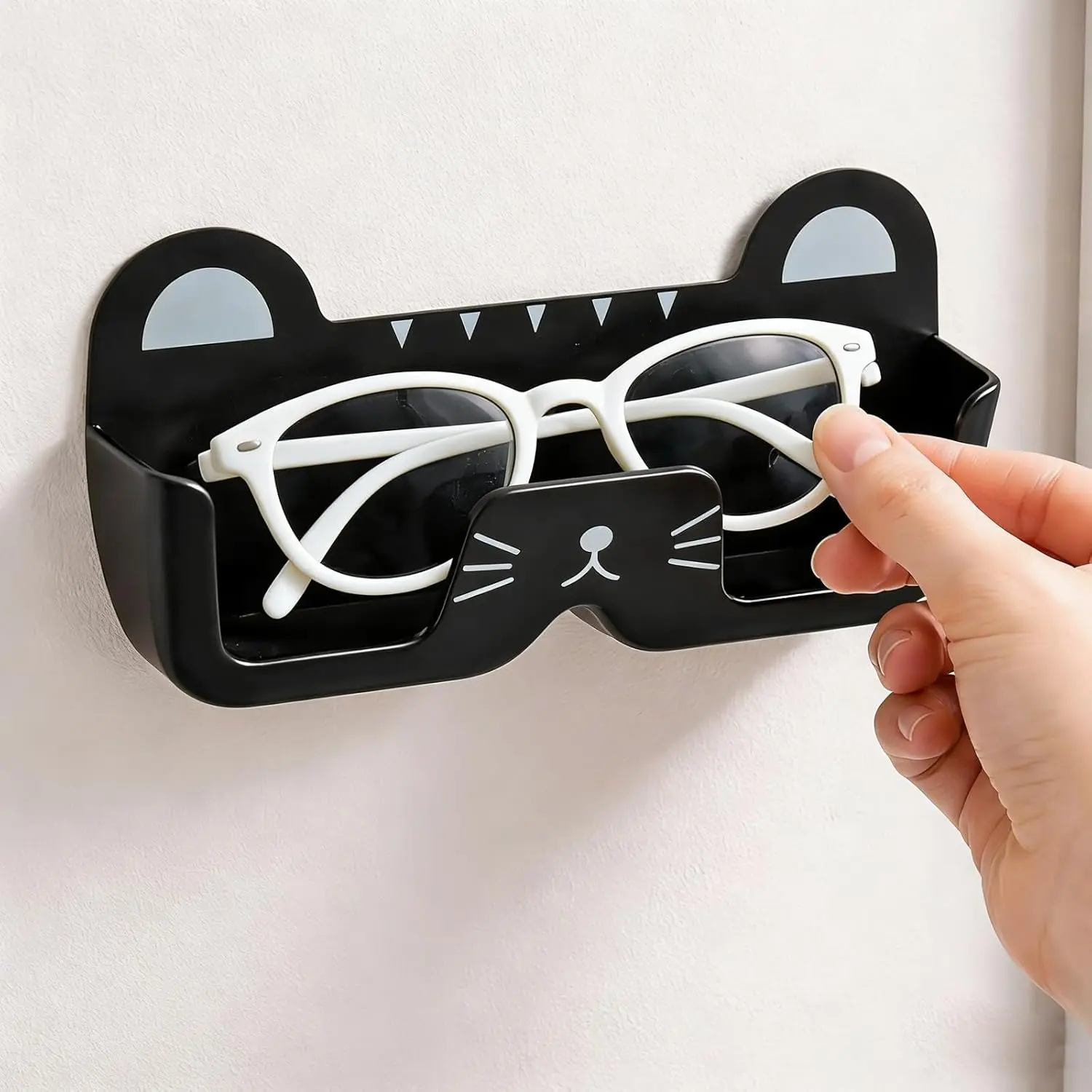 2pcs Wall-Mounted Eyewear Organizer, Durable & Stylish Storage Solution for Sunglasses & Glasses, Space-Saving Design for Home Use, Punch Free Organizer