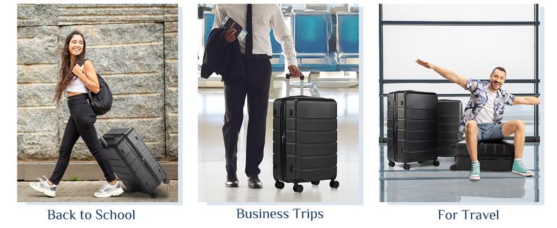 Sweet Furniture S -Luggage 20''/24''/28''Luggage, Hard Shell ABS Suitcase with Double Spinner Wheels, Lightweight Expandable Rolling Luggage with TSA Lock