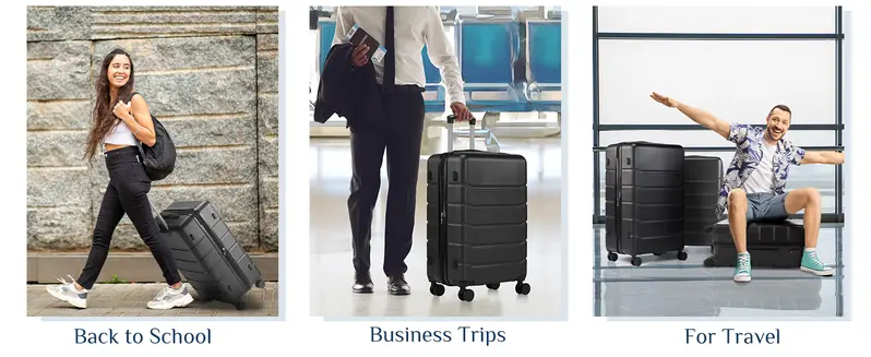 Sweet Furniture S-Luggage Expandable Hardside Luggage Sets (20"/24"/28"), ABS-PVC Hard Shell Suitcase with Double Spinner Wheels, TSA Lock, Built-In Organizer, Lightweight Rolling Carry On for Vacations, Beach Trips