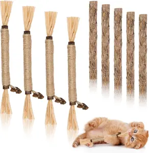 Natural Cat Chew Stick Cat Toys Set, 9 Pack Silvervine Sticks for Cats, Matatabi Dental Care Cat Treat for Indoor Cats/Kittens Dental Care Teeth Cleaning/Play