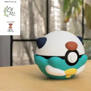 Oshawott Ball - 1st Print - High-Quality PLA, 3D Printed Pokeball Figure
