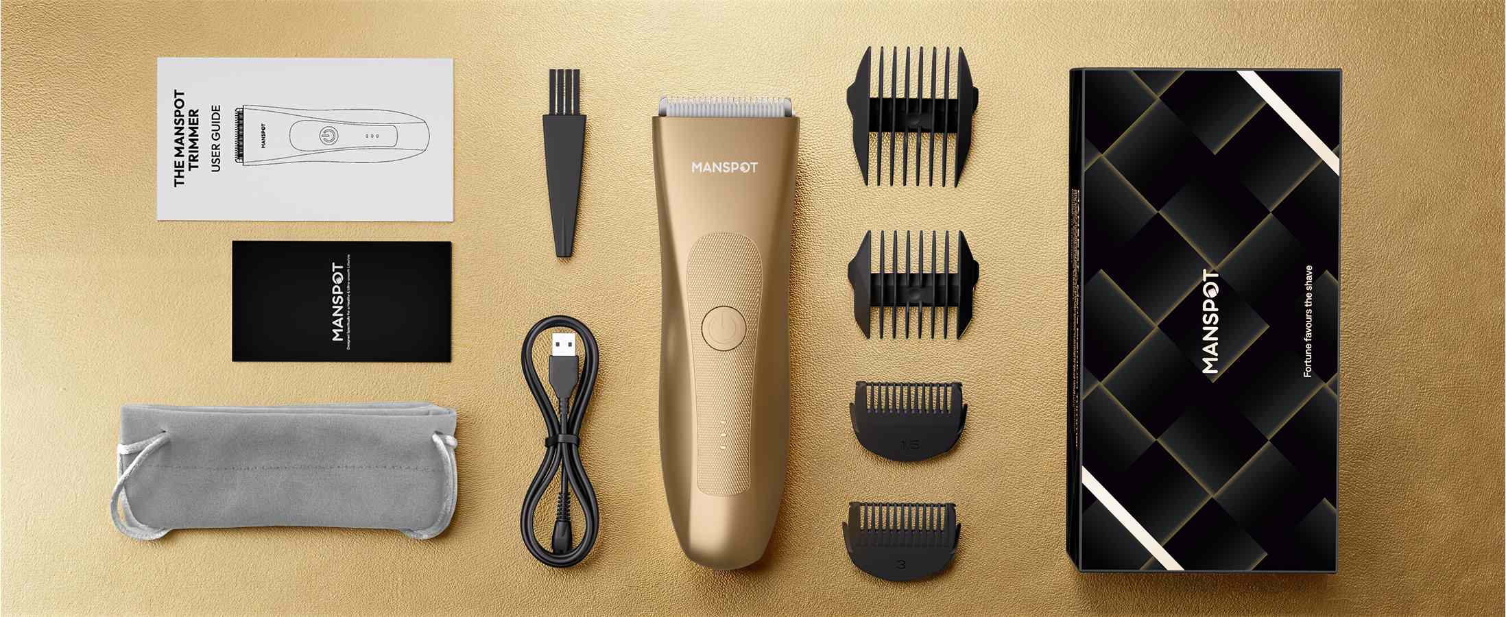 MANSPOT Manscape Hair Finishing Trimmer for Men, Men's Shaverand Razor (Gold) Valentine's Day Gifts for Him Perfect for Husband Boyfriend, Birthday Gifts for Friends Dad and All Men