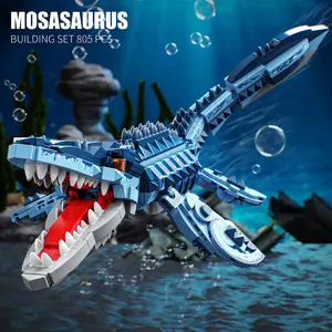 TYCOLE-Mosasaurus Dinosaur Building Block Set, 805 PCS Dinosaur World Building Block Toy, Jurassic Marine Animal Model Collectible Toy, Suitable for Home Decoration, Birthday Gift for Boys Aged 8 - 12 and Adults, Children's Day Gift