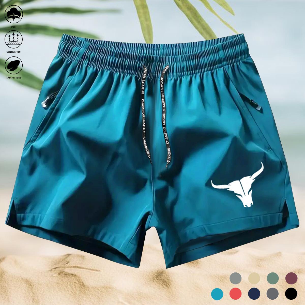 Men's breathable casual two-piece shorts with zippered pockets to prevent items from falling during sports, suitable for outdoor running, gym workouts, basketball quick-dry comfortable shorts