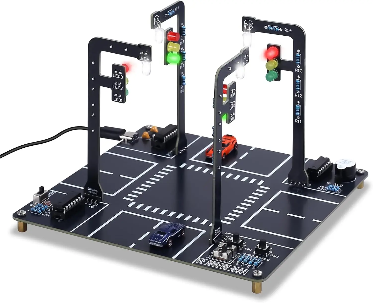 Soldering Practice Kit LED Traffic Light Simulation, DIY Traffic Signal Light Circuit Board Soldering Kit with Sounds, STEM Educational Electronics Projects for Home and School Learning