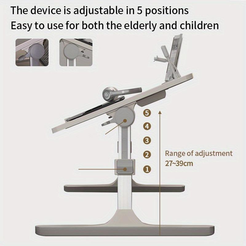 Lap Desk Bed Tray Table, Adjustable Laptop Stand for Bed with USB/ Light/ Fan/ Drawer, Portable Laptop Desk Table for Bed/ Couch/ Sofa/ Reading/ Writing, Bed Trays for Eating And Laptops