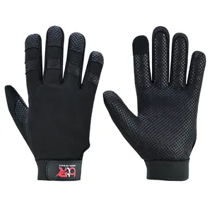Mechanic Safety Touch Screen Gloves | Anti-Slip Grippy Palm | Elastic Cuff Secure Fit Black