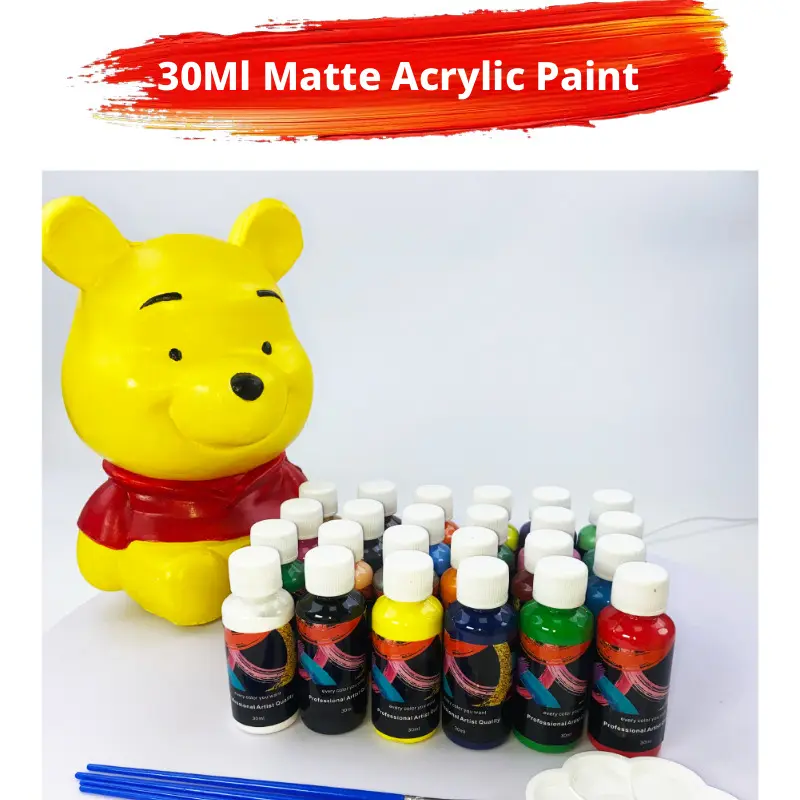 Yeeart 36-color high-saturation acrylic paint set, each bottle contains 30 ml; includes 10 brushes and a color mixing palette. Non-toxic, firm yet flexible finish; suitable for paper, hardboard, walls, metal, and various handmade art and painting projects