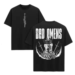 Unisex Oversized Bad Omens Band Tee – Heavy Cotton Metalcore T-Shirt Sweatshirt Hoodie, Grunge 90s Streetwear, Alternative Music Tour Merch Gift