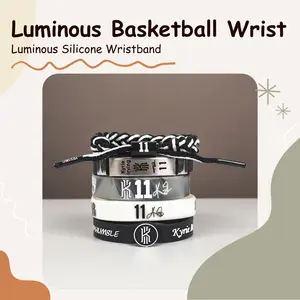 Luminous Basketball Wristband Silicone Wristband Woven Bracelet New Combination Set Fan Merchandise