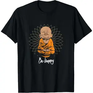 100% Cotton Happy Zen Little Baby Buddha T-Shirt Mandala Tee Gift Idea T-Shirt