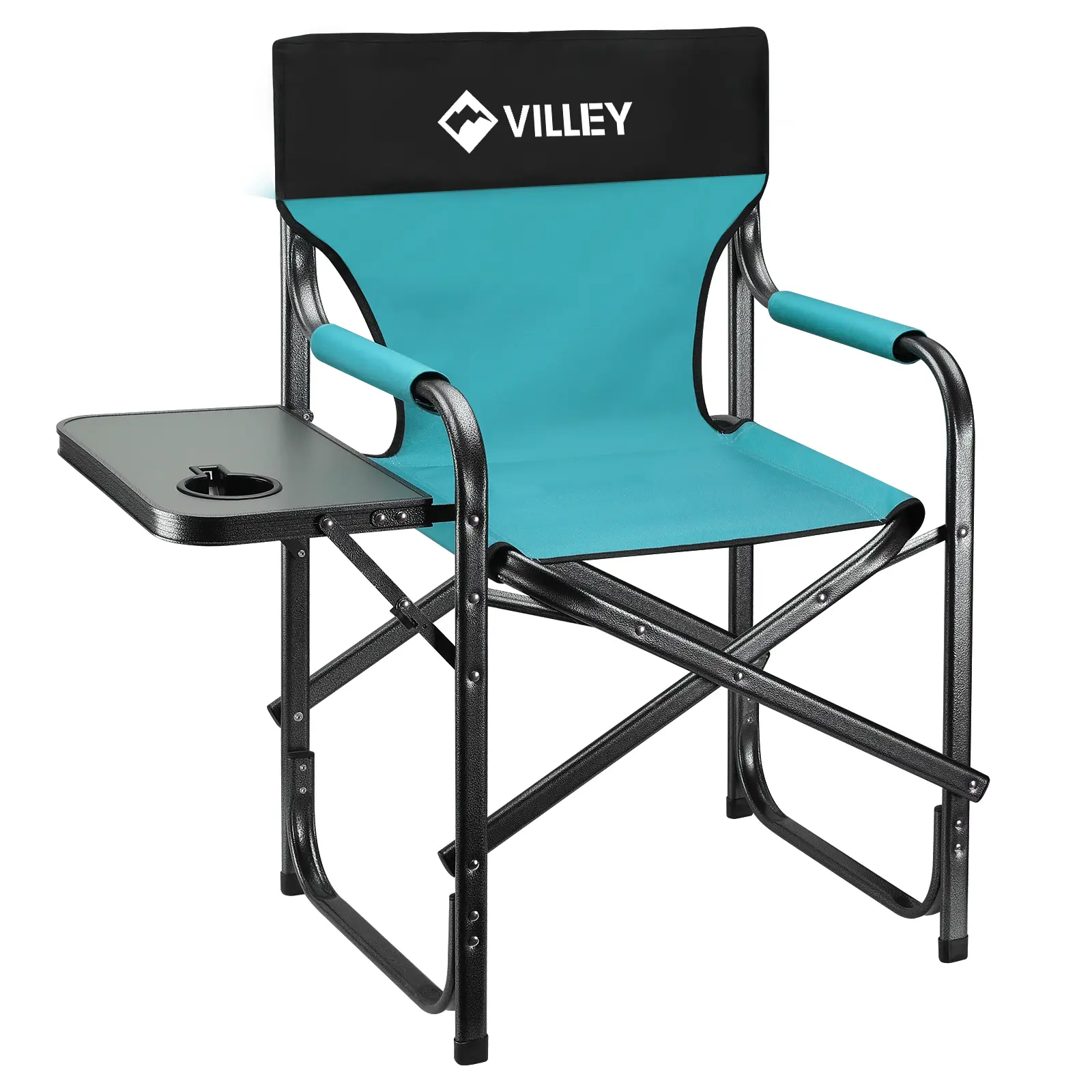 #backtoschool VILLEY Heavy Duty Directors Chair, Folding Camping Chairs, Portable Foldable Chair, for Camp Tailgating Lawn Picnic Fishing Beach, Supports 350 LBS, Blue