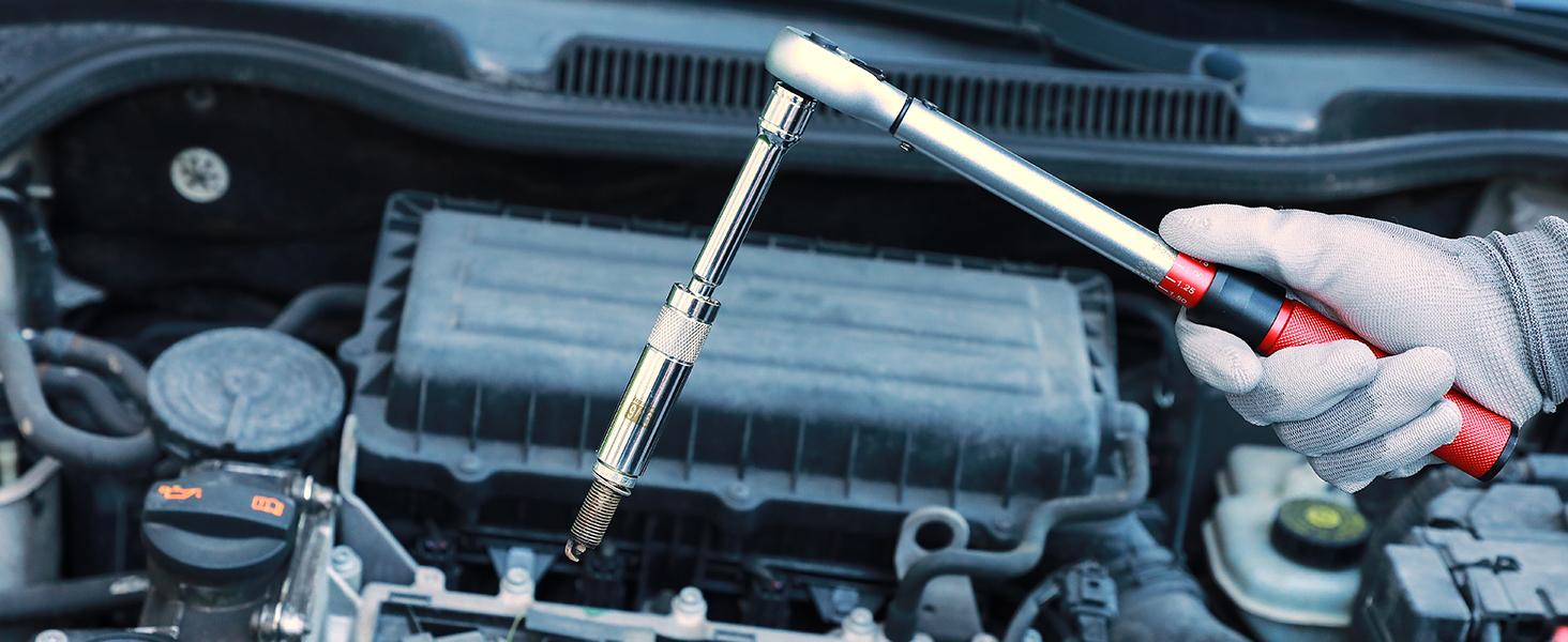 7 Piece 3/8-Inch Drive Magnetic Swivel Spark Plug Socket Set, Includes 9/16-Inch, 13/16-Inch, 5/8-Inch, 14mm Socket, 6-Point &12-Point, CR-V, Enhanced Magnetic Design with Thin Wall Socket