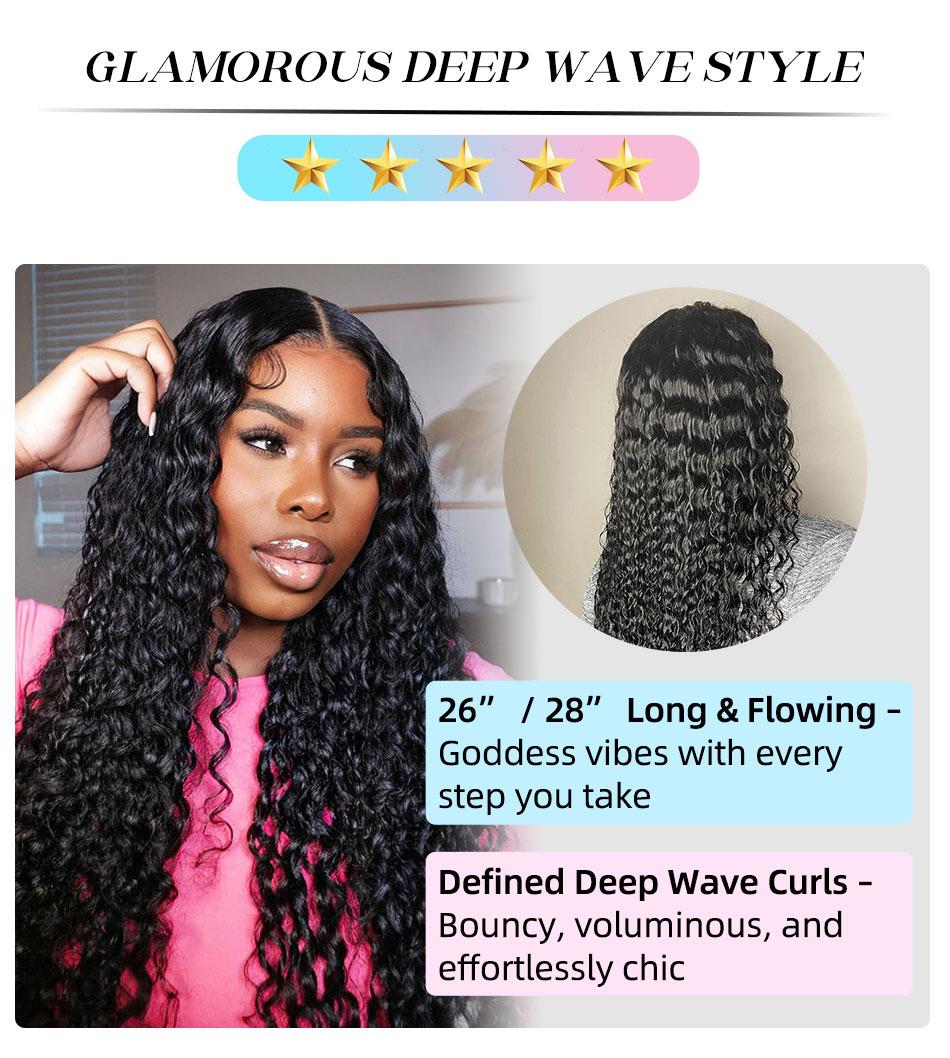 MOREFACE 13*6 Deep Wave Transparent Lace Front Human Hair Wig Kinky Curly Wigs Afro Curly PrePlucked with Baby Hair