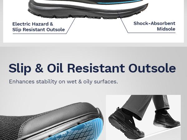 Bruno Marc Men's Work Shoes Non Slip Shoes, Slip-on Lightweight Restaurant or Food Service Loafers