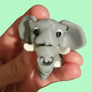 Articulated Elephant Fidget Toy – 3D Printed Moveable Trunk, Legs & Head