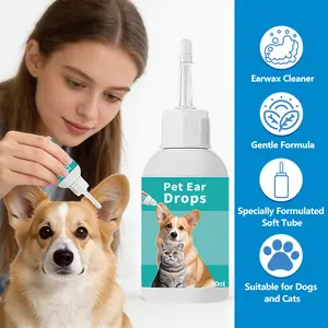 iHubei Pet Ear Cleaner Ear Drops for Dog&Cat Ear Infection Ear Mites Treatment for Cats&Dogs ItchyEar Dog Ear Infection Treatment Puppy Cleaner Anti-Itch Clean Ear Canals Safe for Sensitive Ears Cleaner Grooming