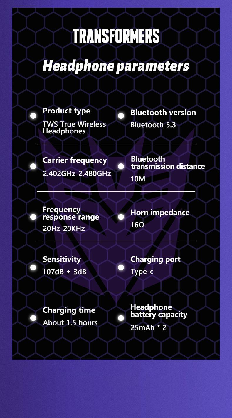 2023 New Legit Transformers TF-T03 Buletooth Earphone Compatible for All Kinds of Mobilephone