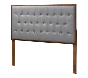 Baxton Studio Harumi Grey and Walnut Brown WoodKing Headboard