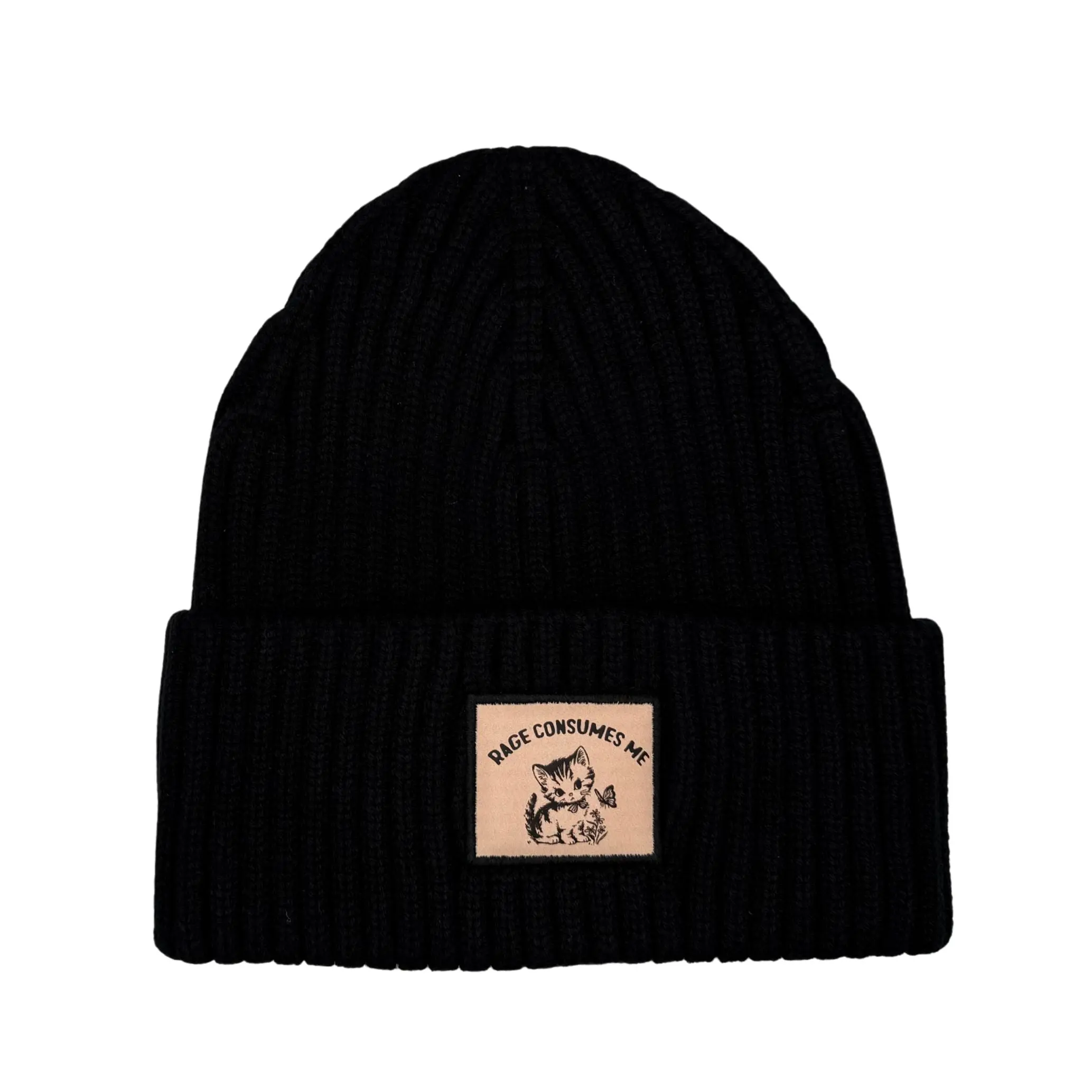 Rage Consumes Me Grumpy Cat Mood, Chaotic Energy Cozy Knit Beanie for Cat Lovers | HatPhile
