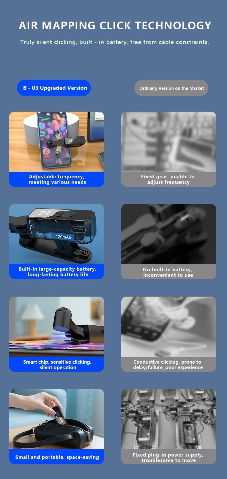 2025 upgraded  Auto Clicker for Smart Phone,Built-in battery,No Need to Connect to Power Source, used for mobile phone application video live streaming gadget quick click simulate finger continuous click, used for live streaming likes, games, shopping