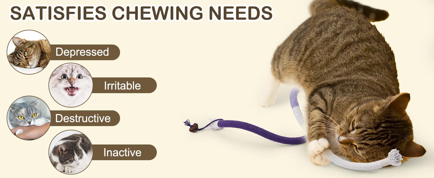 Cat Toys Chew Ropes Toys, 3 Pcs 27.9 Inches Interactive Catnip Toys for Indoor Cats, Kitten Teeth Cleaning Chew Toys for Dental Care Cat Toys Chew Ropes Toys, 3 Pcs 27.9 Inches Interactive Catnip Toys for Indoor Cats, Kitten Teeth Cleaning Chew Toys for Dental Care