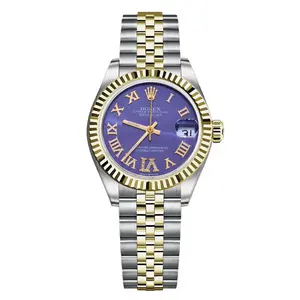Rolex Datejust 31mm 18k Yellow Gold & Steel Custom Purple Dial Diamond at 6 WHP040242