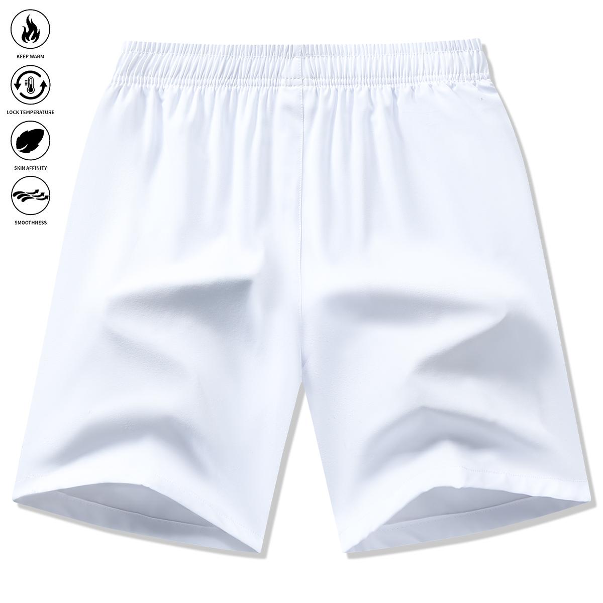 Men's Solid Color Drawstring Waist Sports Shorts, Summer Breathable Stretch Waist Athletic Shorts with Pockets, Casual Everyday Menswear, Regular Fit Comfortable Shorts with Pockets, Summer Men's Everyday Wear