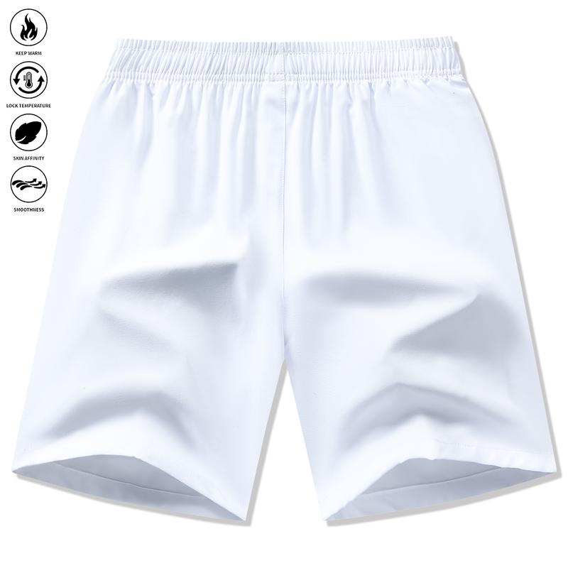 Men's Solid Color Drawstring Waist Sports Shorts, Summer Breathable Stretch Waist Athletic Shorts with Pockets, Casual Everyday Menswear, Regular Fit Comfortable Shorts with Pockets, Summer Men's Everyday Wear
