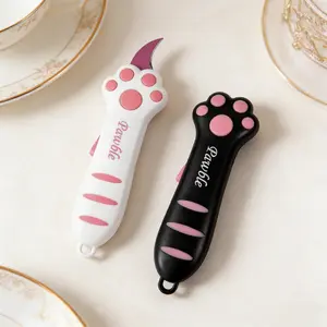 Mini portable folding knife cute cat paw design this portable pocket knife is perfect for crafting office work packaging scrapbooking and more