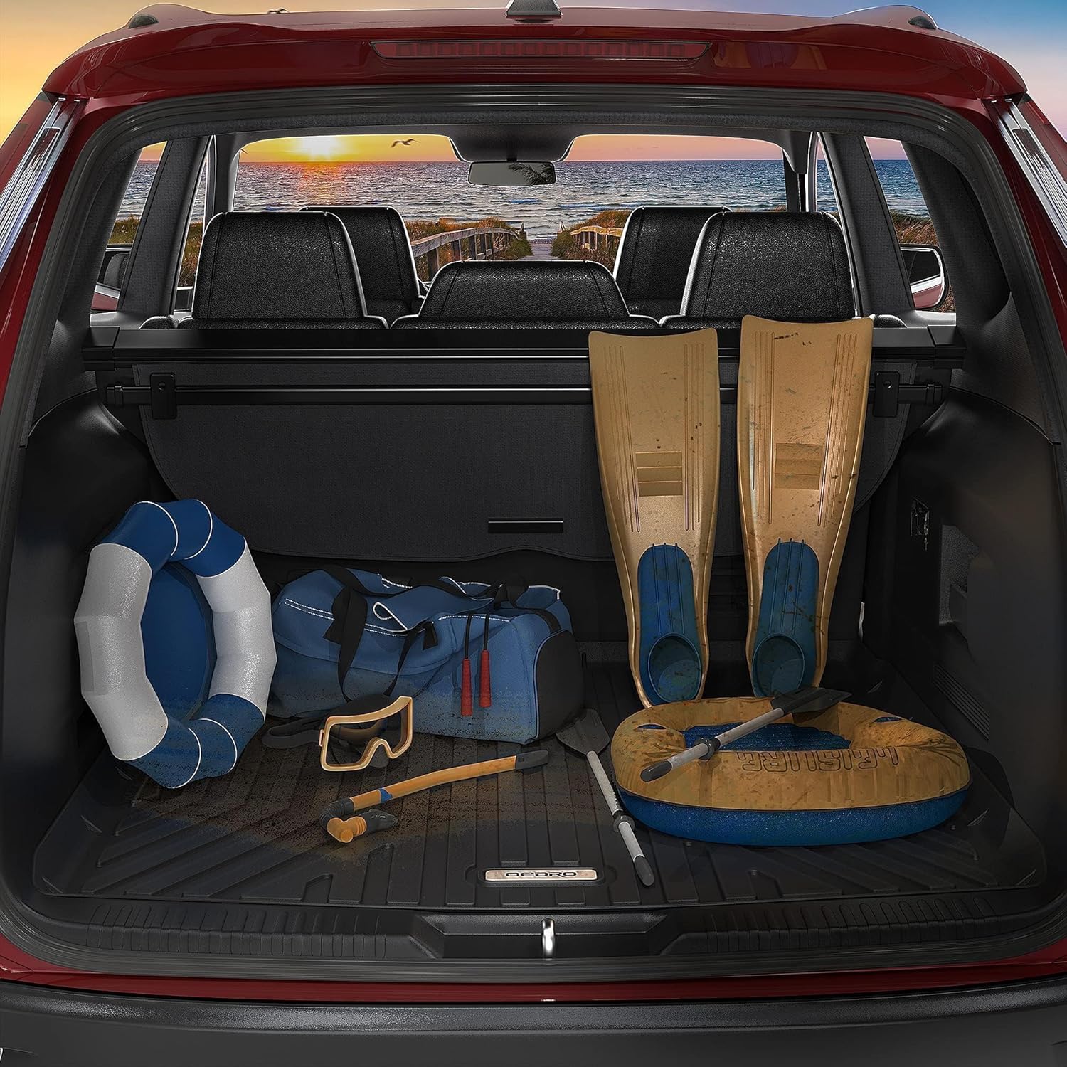 YITAMOTOR Black TPE All-Weather Floor Mats for 2018-2025 Jeep Wrangler JL Unlimited 4-Door with 1st 2nd Row & Rear Cargo Liner