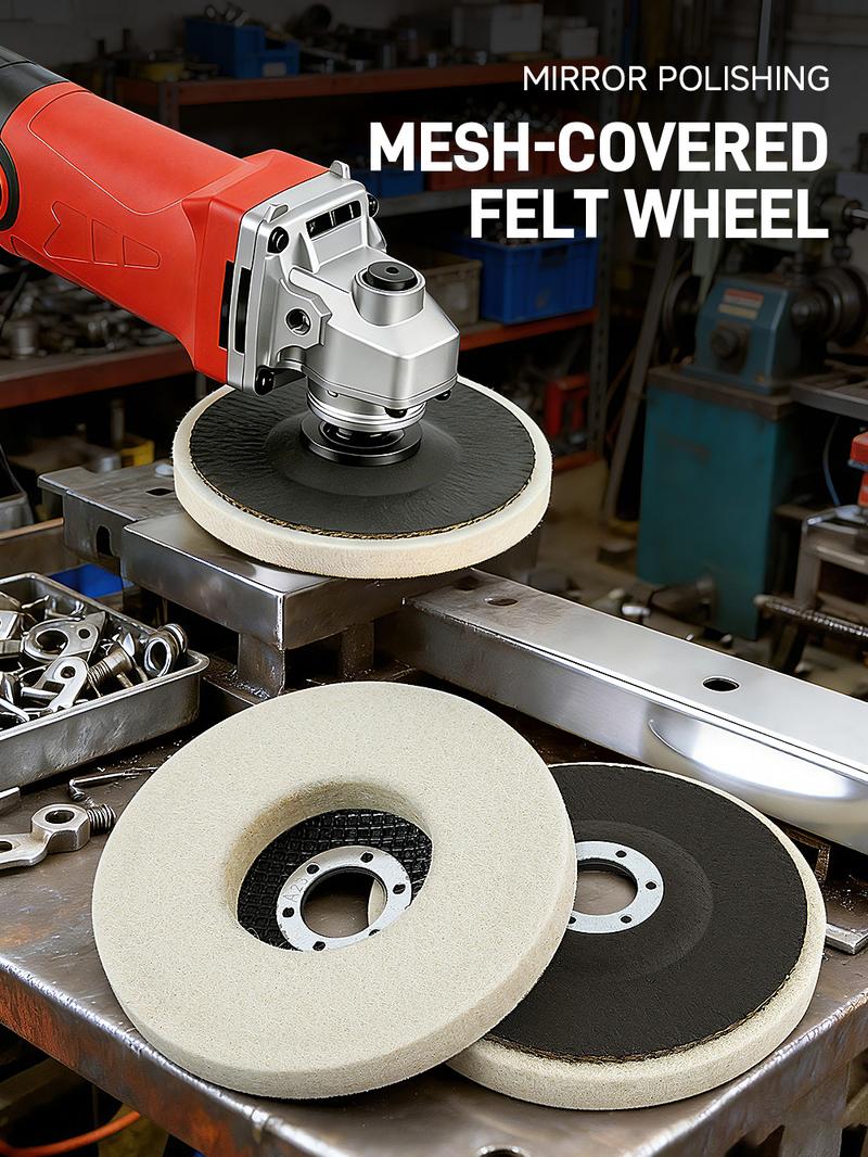 LOZLIN 1PCS/3PCS 5" Wool Polishing Wheel for Polishing Metal, Glass, Stone, and Ceramics for Angle Grinder Polish Pads, Safe, Durable & Efficient