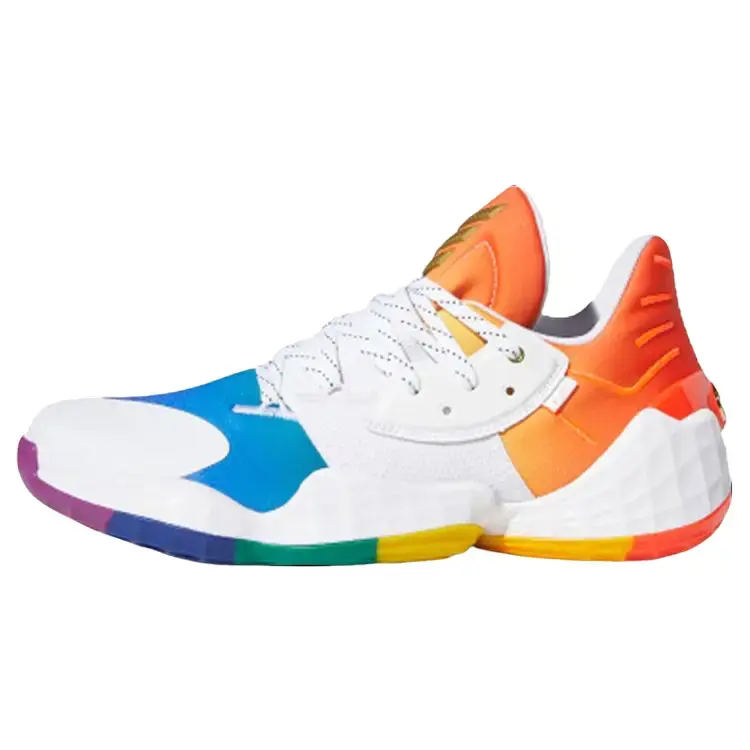 Adidas Harden Vol. 4 'Pride' Men's Performance Sneakers - Colorful Colorblock, Dynamic, Lightweight, Bold, Supportive, Responsive Fit, Durable Rubber Sole, Casual & Court Play Use
