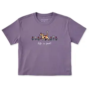 Women's Al with Flowers Short Sleeve Crusher Boxy Tee