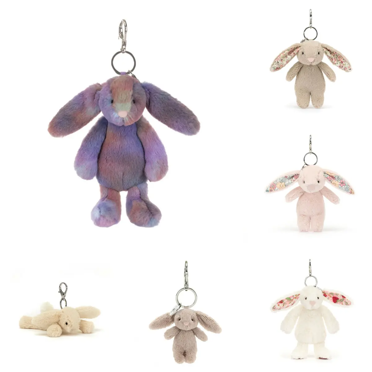 Jellycat Cute Mini Plush Bag Charm Keychain, Soft Kawaii Stuffed Animal Backpack & Purse Charm, Adorable Bag Accessory Gift for Girls Kids Collectors