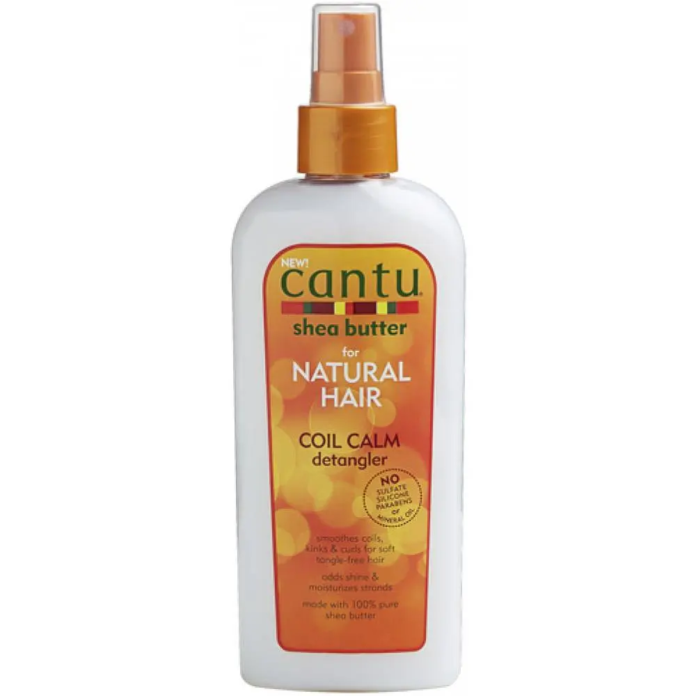 Cantu Shea Butter Coil Calm Detangler, Haircare Moisturizer for Curly, Coily & Wavy Hair, Softening Styling Mist with Pure Shea Butter, 8 oz, Hydrating, African Curls, Curly Locks, Curly Hair