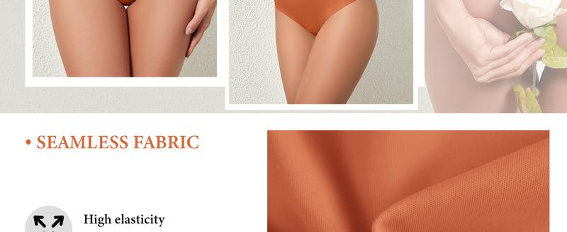 6 Pack Women's High-Waist Seamless  underwear No Show Soft Breathable Underwear Comfy Minimalist comfy Womenswear underwear women thong panties