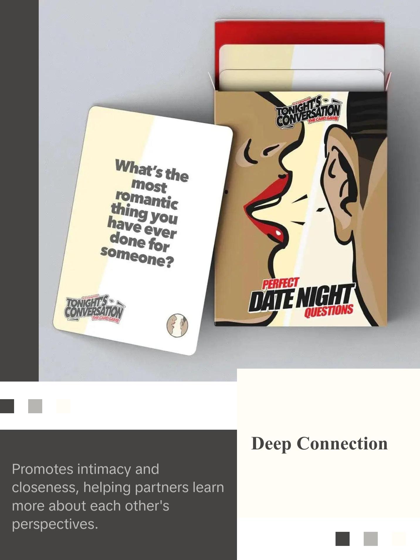 tonight's conversation cards - first dates edition Amazon.com: MAYVUL Tonight Conversation Card Game, Perfect Date Night  Questions, Family Game Night, Date Night Edition, Transform Your Date Night  with Thoughtful Questions for Couples and Families : Toys & Games main image 1