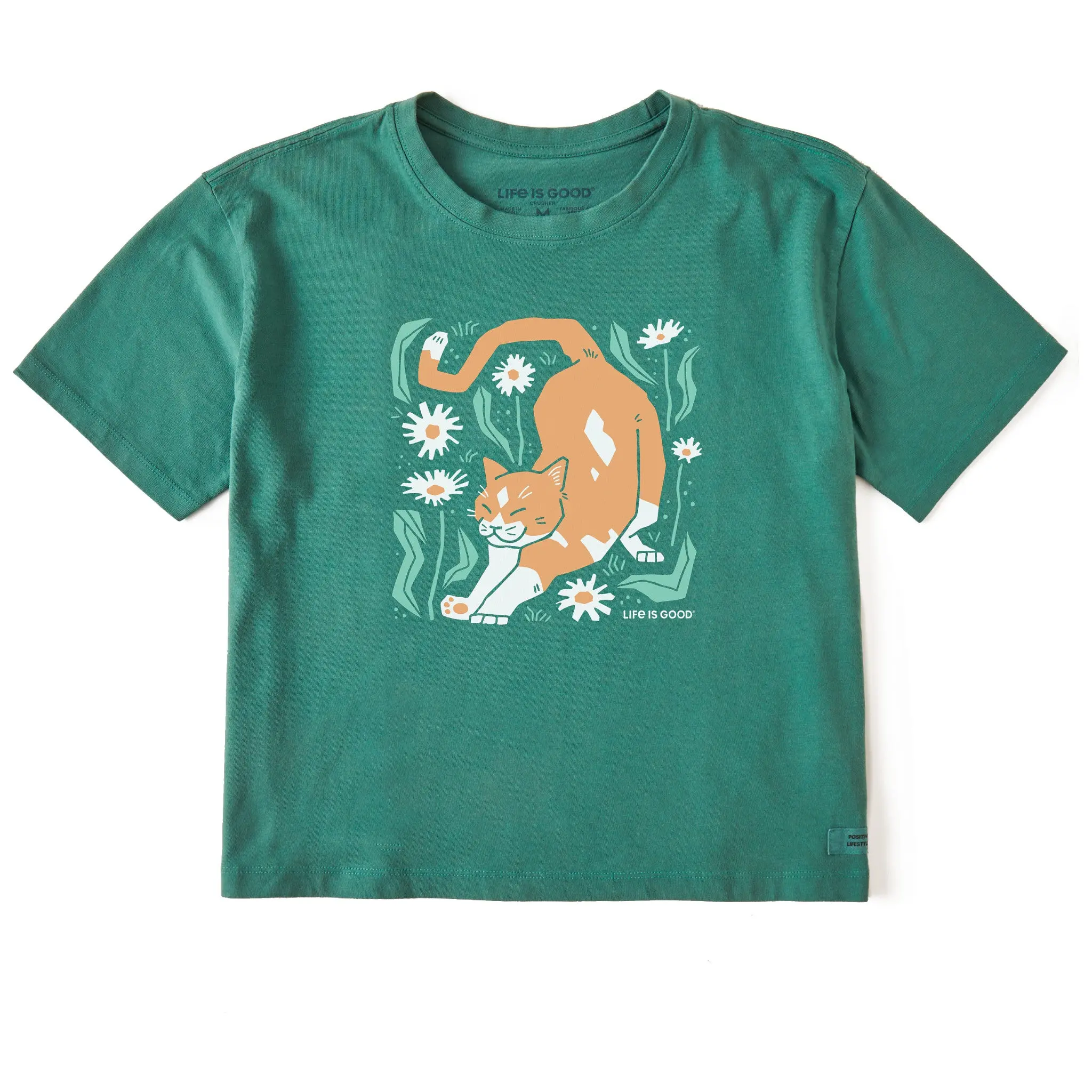 Women's Big Stretch Cat Short Sleeve Crusher Boxy Tee
