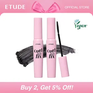 [ETUDE Official] Curl Fix Mascara Duo Set #01 BLACK & #04 Volume | 24H Smudge Proof Curl | Volumizing & Lengthening | Waterproof Formula