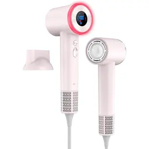 Hair Dryer, High Speed Fast Drying Hair Dryers, Negative Ionic Portable Blow Dryer with 110000 RPM Motor, Lightweight Low Noise Thermo-Control Hairdryer with Nozzle for Home, Travel