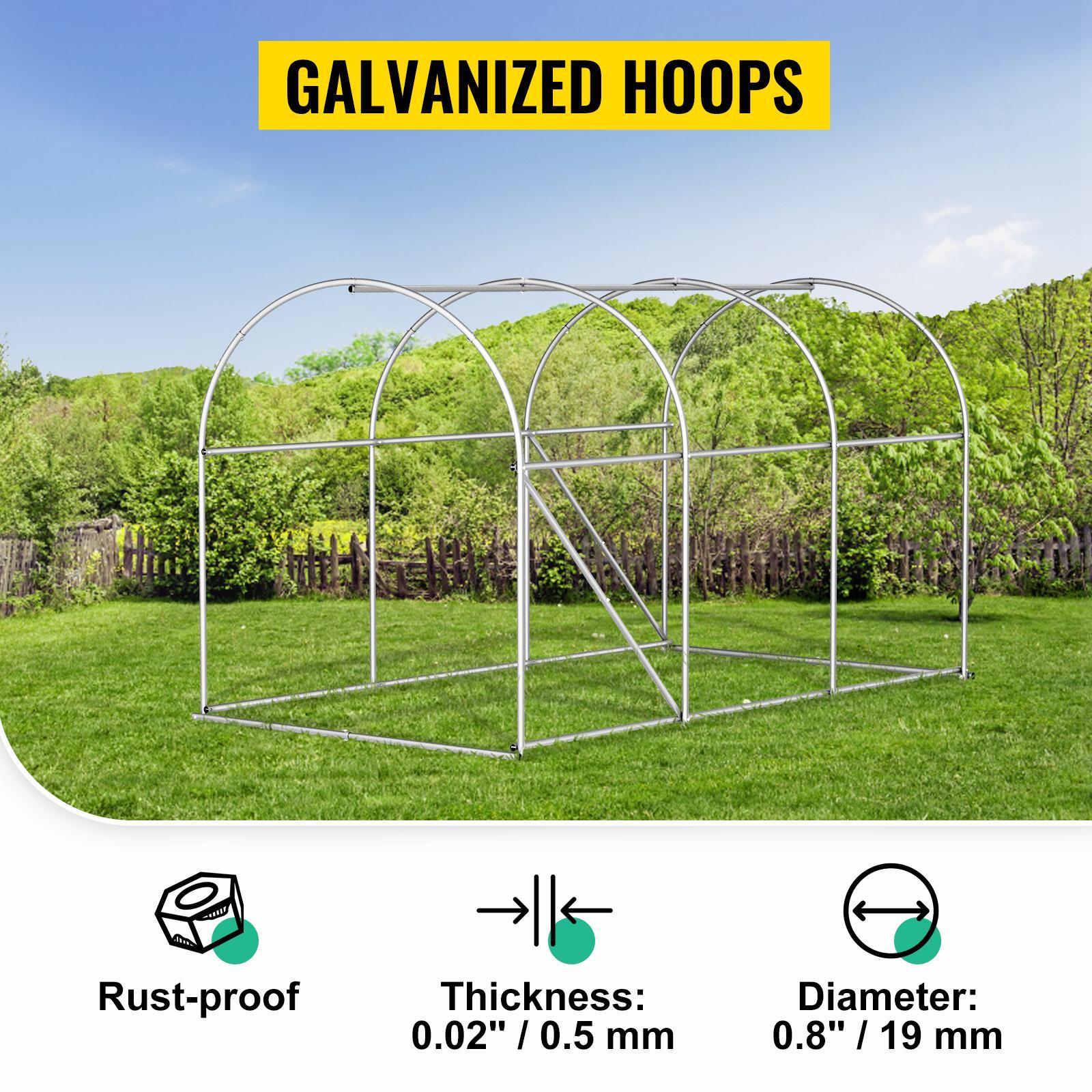 VEVOR Walk-in Tunnel Greenhouse, Portable Plant Hot House w/ Galvanized Steel Hoops, Top Beams, Diagonal Poles, Zippered Doors & Roll-up Windows VEVOR Walk-in Tunnel Greenhouse, Portable Plant Hot House w/ Galvanized Steel Hoops, Top Beams, Diagonal Poles, Zippered Doors & Roll-up Windows